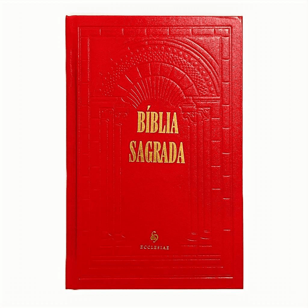 Bíblia Sagrada Tradução Pe. Manuel de Matos Soares Católica Capa Dura Vermelha Ed. Ecclesiae