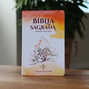 Capa da Bíblia Sagrada com destaque para o título "Dei Verbum", símbolo de revelação e fé católica, ideal para estudo e reflexão espiritual.