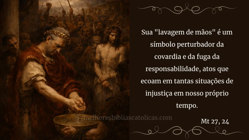 Pilatos lava as mãos. Jo, 27, 24.