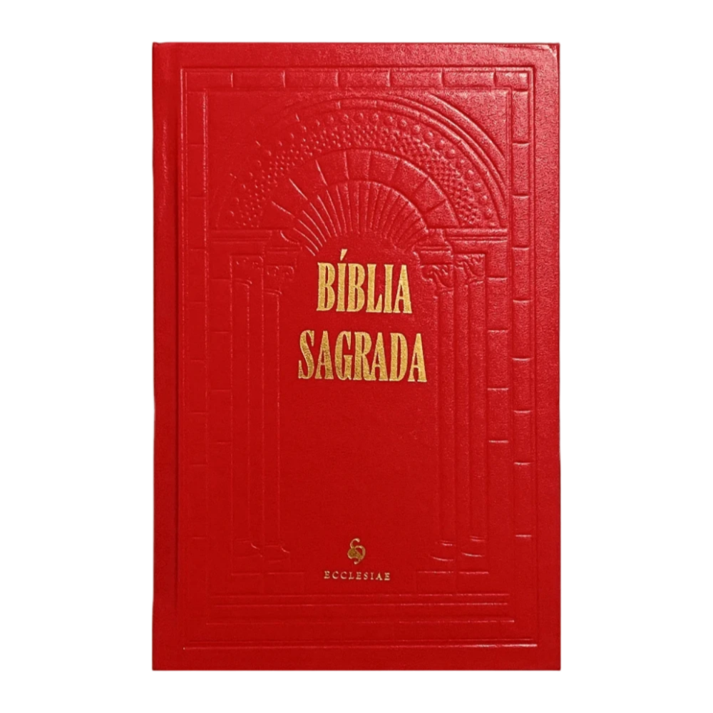 Bíblia Sagrada Tradução Pe Manuel de Matos Soares Capa Dura Vermelha Edição Ecclesiae