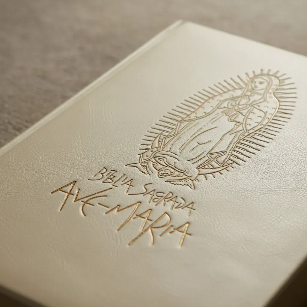 Nova Bíblia Sagrada Ave-Maria Nossa Senhora de Guadalupe com relevo